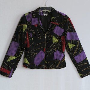 LORIZONI Vibrant Multi-Color Zip-Front Jacket